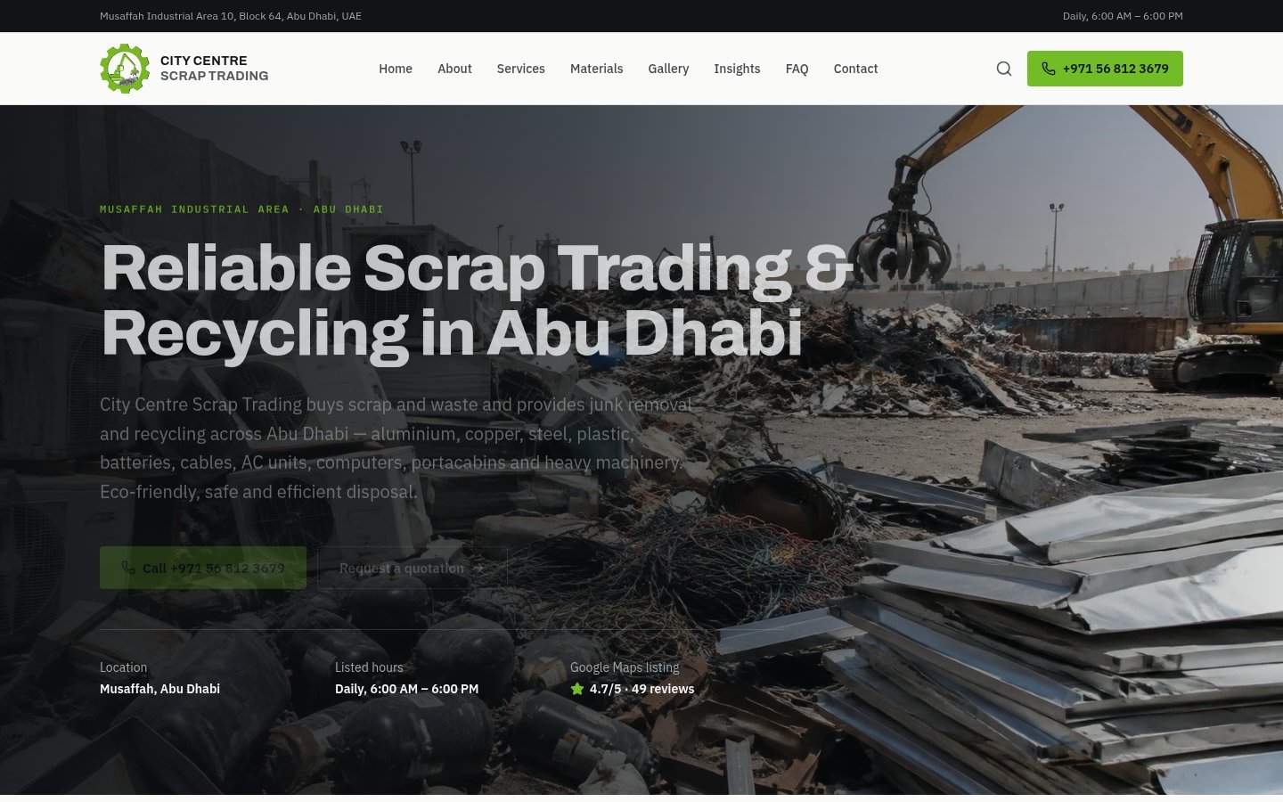 City Centre Scrap Trading — Business Website